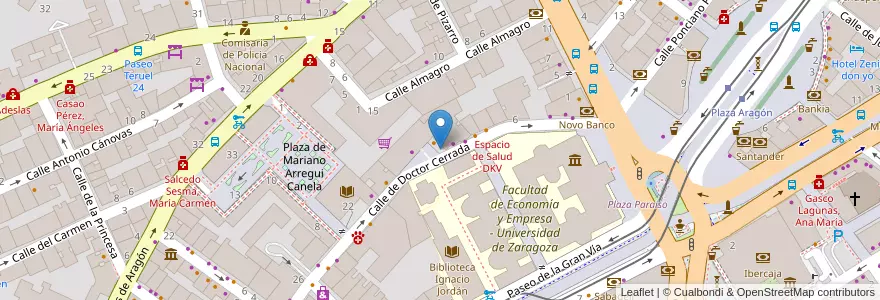 Mapa de ubicacion de Aragonesa de Educación en Espanha, Aragão, Saragoça, Zaragoza, Saragoça.