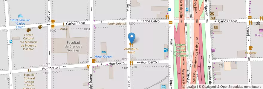 Mapa de ubicacion de Aramburu Restó, Constitucion en آرژانتین, Ciudad Autónoma De Buenos Aires, Comuna 1, Buenos Aires.