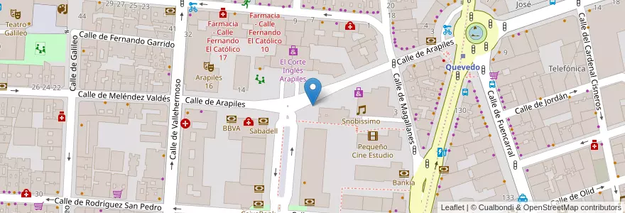 Mapa de ubicacion de ARAPILES, CALLE, DE,13 en Espanha, Comunidade De Madrid, Comunidade De Madrid, Área Metropolitana De Madrid Y Corredor Del Henares, Madrid.