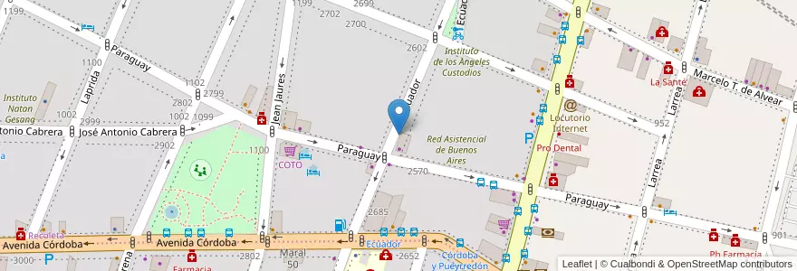 Mapa de ubicacion de Ararat, Recoleta en 阿根廷, Ciudad Autónoma De Buenos Aires, Comuna 2, 布宜诺斯艾利斯.