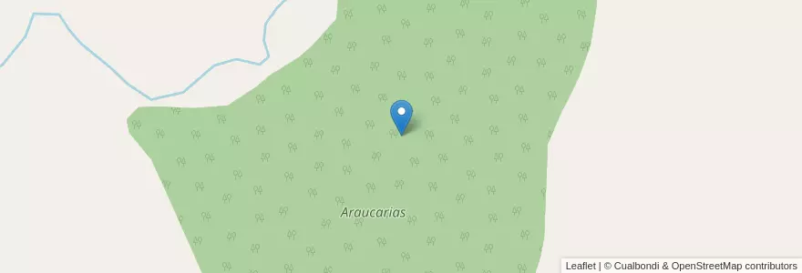 Mapa de ubicacion de Araucarias en アルゼンチン, チリ, ネウケン州, Departamento Aluminé.