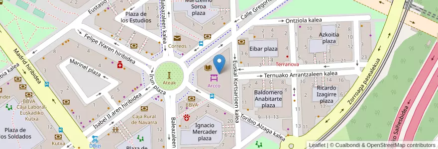 Mapa de ubicacion de Arcco en Spanien, Autonome Gemeinschaft Baskenland, Gipuzkoa, Donostialdea, Donostia/San Sebastián.