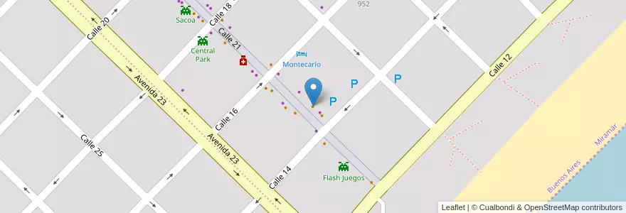 Mapa de ubicacion de Archi en Arjantin, Buenos Aires, Partido De General Alvarado, Miramar.