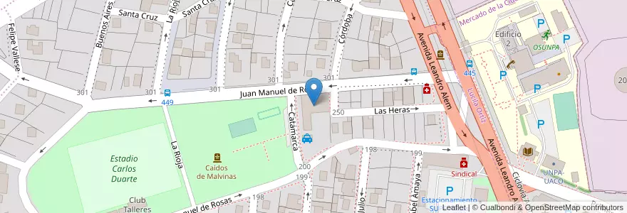 Mapa de ubicacion de Archivo historico municipal en الأرجنتين, محافظة سانتا كروز, تشيلي, Mirador, Deseado, Caleta Olivia.