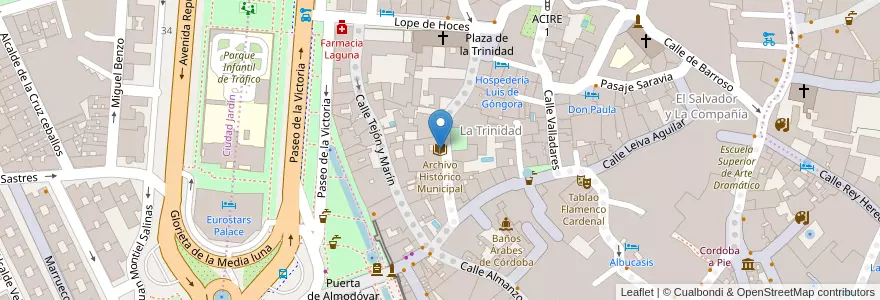 Mapa de ubicacion de Archivo Histórico Municipal en スペイン, アンダルシア州, コルドバ, コルドバ.
