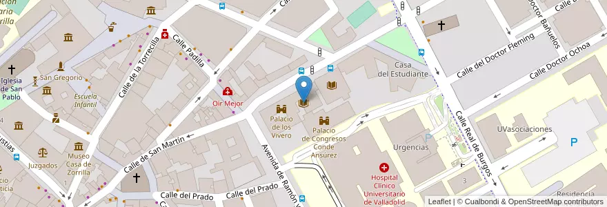 Mapa de ubicacion de Archivo Histórico Provincial en Spagna, Castilla Y León, Valladolid, Valladolid.