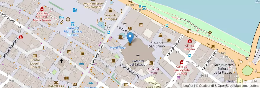 Mapa de ubicacion de Archivos Catedralicios en Испания, Арагон, Сарагоса, Zaragoza, Сарагоса.