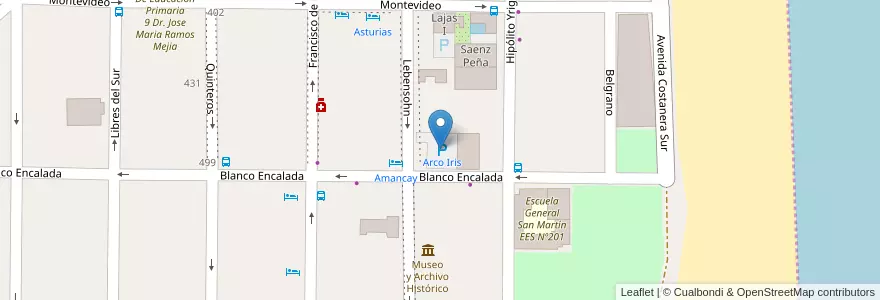 Mapa de ubicacion de Arco Iris en アルゼンチン, Partido De La Costa, Mar De Ajó.