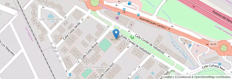 Mapa de ubicacion de Arco Iris en Испания, Мадрид, Мадрид, Cuenca Del Guadarrama, Collado Villalba.