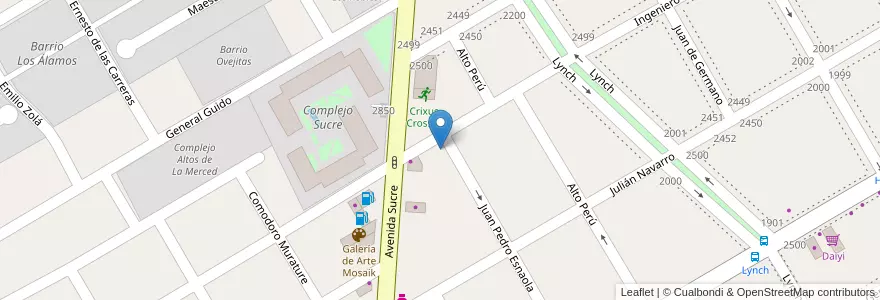 Mapa de ubicacion de Arco Iris en Arjantin, Buenos Aires, Partido De San Isidro, Beccar.