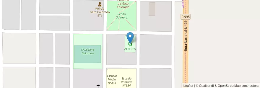 Mapa de ubicacion de Arco Iris en 阿根廷, Santa Fe, Municipio De Gato Colorado, Gato Colorado.