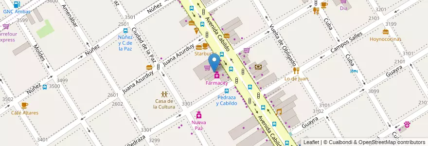 Mapa de ubicacion de Arco Iris, Nuñez en Arjantin, Ciudad Autónoma De Buenos Aires, Buenos Aires, Comuna 13.