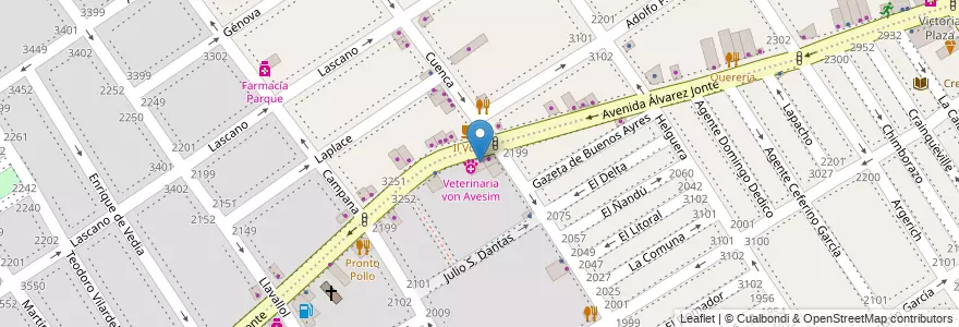 Mapa de ubicacion de Arco Iris Supermercado, Villa Santa Rita en 아르헨티나, Ciudad Autónoma De Buenos Aires, 부에노스아이레스, Comuna 11.