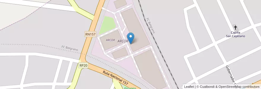 Mapa de ubicacion de ARCOR en Argentina, Catamarca, Departamento La Paz, Municipio De Recreo, Recreo.