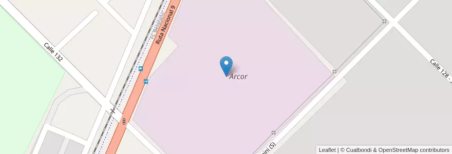 Mapa de ubicacion de Arcor en Argentinien, Provinz Córdoba, Departamento Colón, Pedanía Cañas, Municipio De Colonia Caroya, Colonia Caroya.