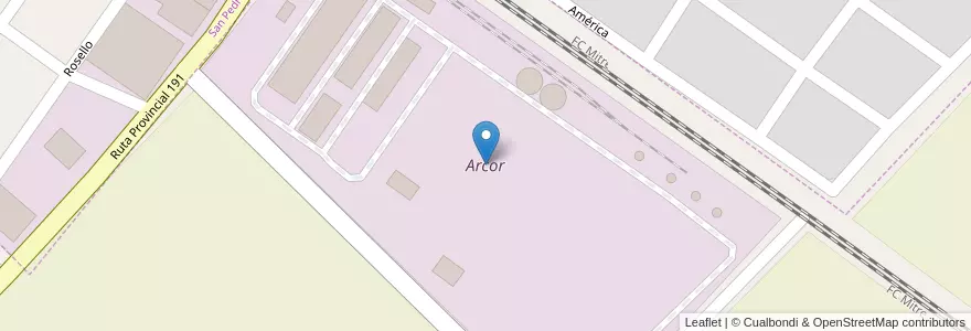 Mapa de ubicacion de Arcor en Arjantin, Buenos Aires, Partido De San Pedro, San Pedro.