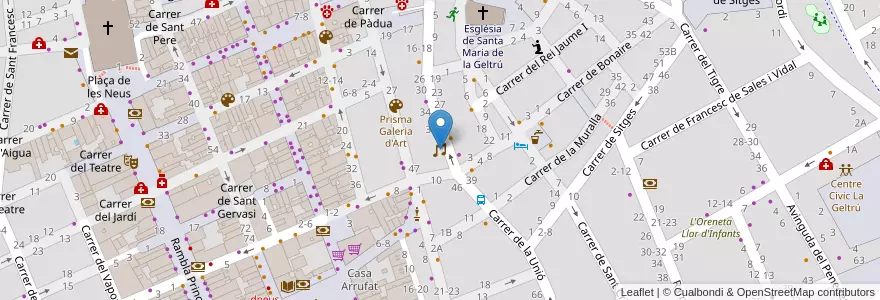 Mapa de ubicacion de Arcs Music Club en 西班牙, Catalunya, Barcelona, Garraf, Vilanova I La Geltrú.