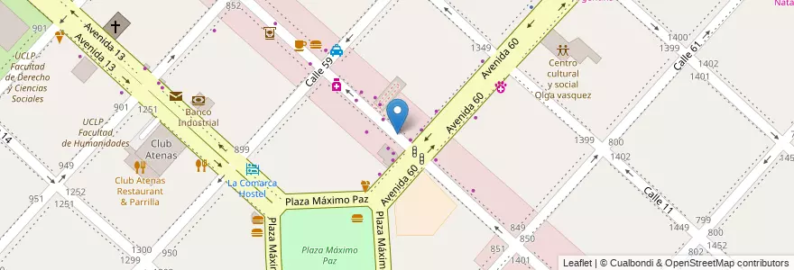 Mapa de ubicacion de Area comercial "Calle 12", Casco Urbano en Argentinien, Provinz Buenos Aires, Partido De La Plata, La Plata.
