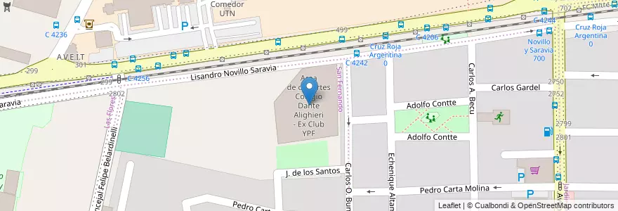 Mapa de ubicacion de Area de deportes Colegio Dante Alighieri - Ex Club YPF en Argentina, Córdoba, Departamento Capital, Pedanía Capital, Córdoba, Municipio De Córdoba.