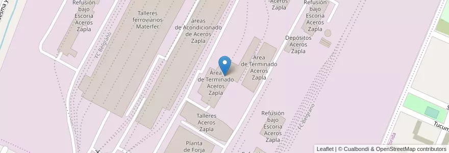 Mapa de ubicacion de Área de Terminado Aceros Zapla en 阿根廷, Jujuy, Departamento Palpalá, Municipio De Palpalá.