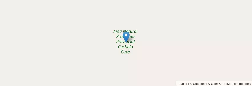 Mapa de ubicacion de Área Natural Protegida Provincial Cuchillo Curá en Argentinië, Chili, Neuquén, Departamento Picunches.