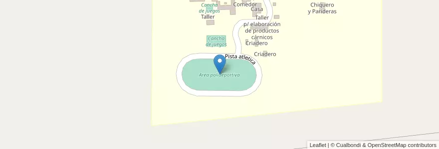 Mapa de ubicacion de Area polideportiva en Аргентина, Кордова, Departamento Tercero Arriba, Pedanía Salto, Municipio De Almafuerte.