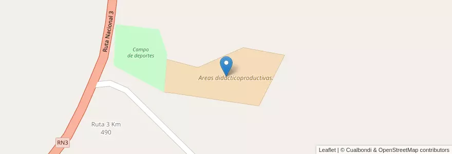 Mapa de ubicacion de Areas didácticoproductivas. en 아르헨티나, 부에노스아이레스주, Partido De Tres Arroyos.