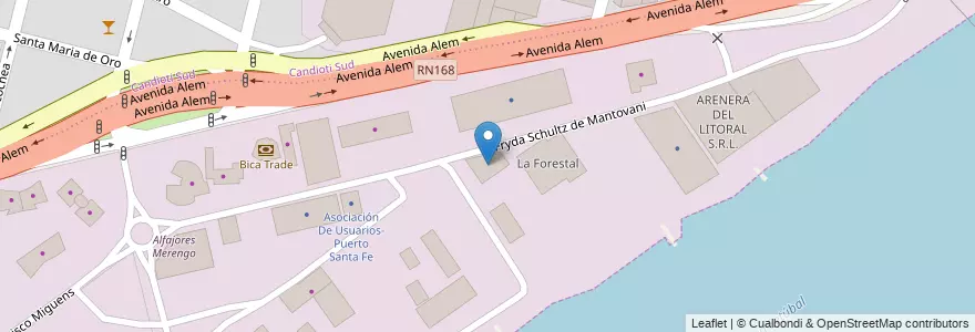 Mapa de ubicacion de Aremat Puerto S.R.L. en Argentine, Santa Fe, Departamento La Capital, Santa Fe Capital, Santa Fe.