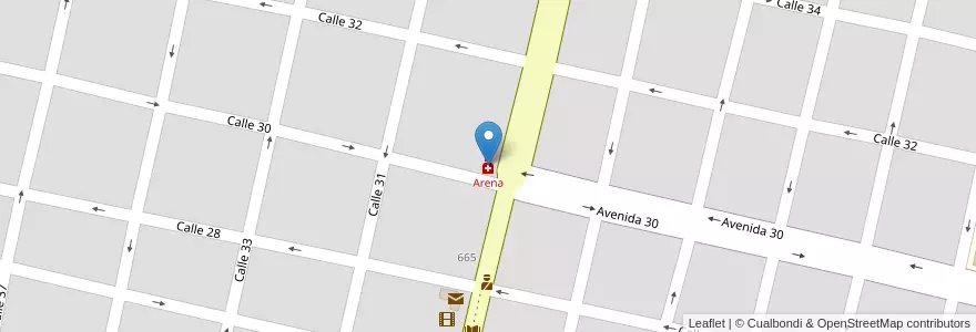 Mapa de ubicacion de Arena en Argentine, Province De Buenos Aires, Partido De Mercedes, Mercedes.