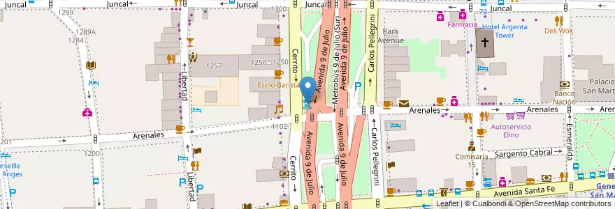 Mapa de ubicacion de Arenales, Retiro en الأرجنتين, Ciudad Autónoma De Buenos Aires, Comuna 1, Buenos Aires.