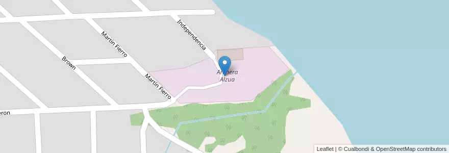 Mapa de ubicacion de Arenera Alzua en アルゼンチン, サンタフェ州, Departamento Rosario, Municipio De Pueblo Esther.