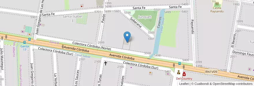Mapa de ubicacion de Arengo Eventos en アルゼンチン, サンタフェ州, Departamento Rosario, Municipio De Funes, Funes.