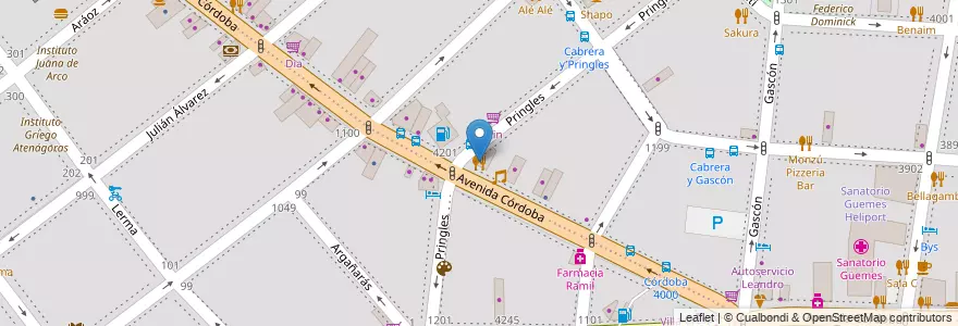 Mapa de ubicacion de Arev, Palermo en アルゼンチン, Ciudad Autónoma De Buenos Aires, ブエノスアイレス, Comuna 15.