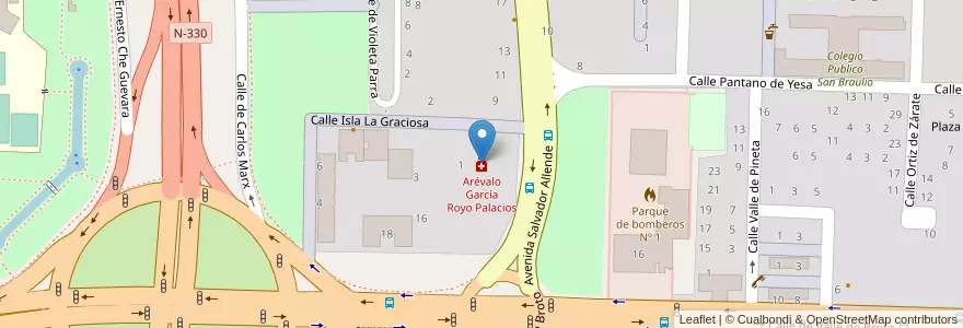Mapa de ubicacion de Arévalo García Royo Palacios en スペイン, アラゴン州, サラゴサ, Zaragoza, サラゴサ.