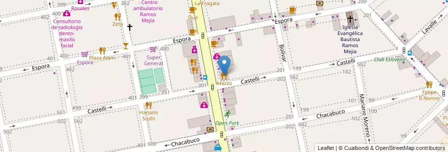 Mapa de ubicacion de Arezzo en Argentina, Buenos Aires, Partido De La Matanza, Ramos Mejía.