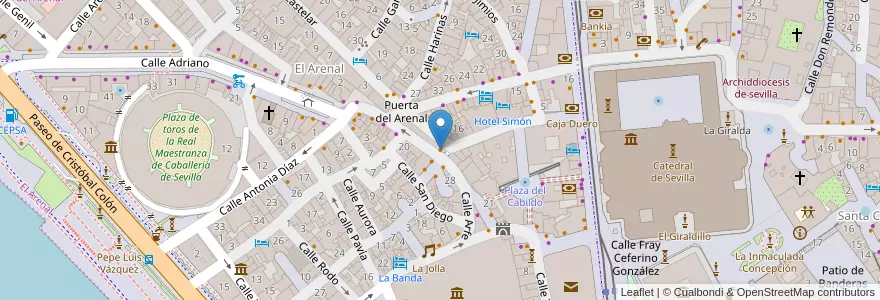Mapa de ubicacion de Arfe 11 en İspanya, Andalucía, Sevilla, Sevilla.