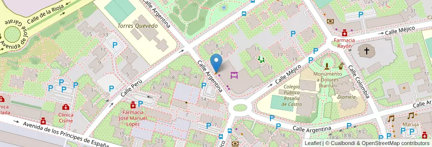 Mapa de ubicacion de Argentina en Испания, Мадрид, Мадрид, Área Metropolitana De Madrid Y Corredor Del Henares, Coslada.
