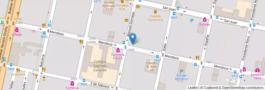 Mapa de ubicacion de Argentine British School en Argentina, Santa Fe, Departamento Rosario, Municipio De Rosario, Rosário.