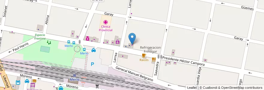 Mapa de ubicacion de Argentrónica en Arjantin, Buenos Aires, Partido De Merlo, Merlo.