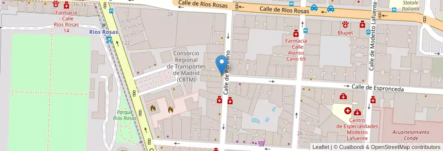 Mapa de ubicacion de ARIMA en Espagne, Communauté De Madrid, Communauté De Madrid, Área Metropolitana De Madrid Y Corredor Del Henares, Madrid.