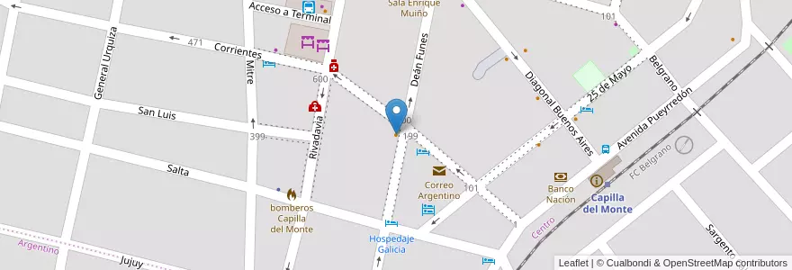 Mapa de ubicacion de Aristo Resto Bar en الأرجنتين, Córdoba, Departamento Punilla, Pedanía Dolores, Municipio De Capilla Del Monte, Capilla Del Monte.