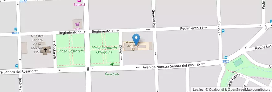 Mapa de ubicacion de Aristóbulo del Valle 92 en Argentinien, Santa Fe, Departamento Rosario, Municipio De Rosario, Rosario.