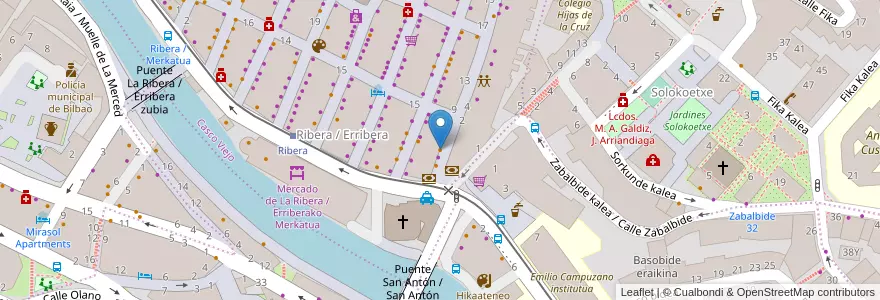 Mapa de ubicacion de Aritza Kafe Bar en إسبانيا, إقليم الباسك, Bizkaia, Bilboaldea, بلباو.