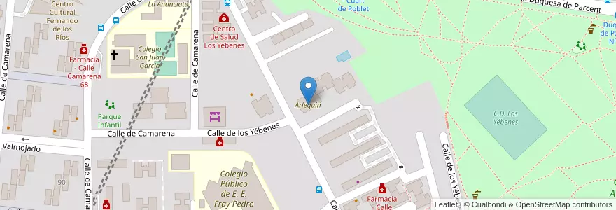 Mapa de ubicacion de Arlequín en Испания, Мадрид, Мадрид, Área Metropolitana De Madrid Y Corredor Del Henares, Мадрид.