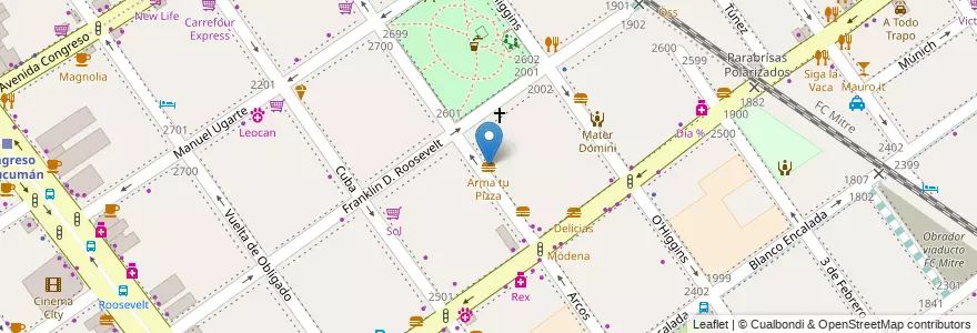 Mapa de ubicacion de Arma tu Pizza, Belgrano en アルゼンチン, Ciudad Autónoma De Buenos Aires, ブエノスアイレス, Comuna 13.
