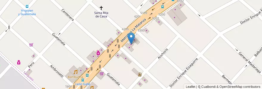Mapa de ubicacion de Armeria Poligono en Arjantin, Buenos Aires, Partido De La Matanza, San Justo.