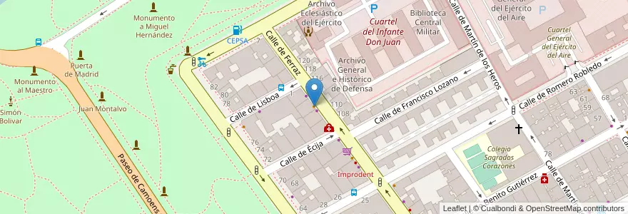 Mapa de ubicacion de Aroma Café en إسبانيا, منطقة مدريد, منطقة مدريد, Área Metropolitana De Madrid Y Corredor Del Henares, مدريد.