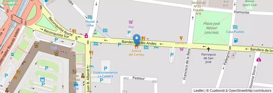 Mapa de ubicacion de Aroma del Campo en آرژانتین, شیلی, Mendoza, Departamento Guaymallén, Distrito San José.