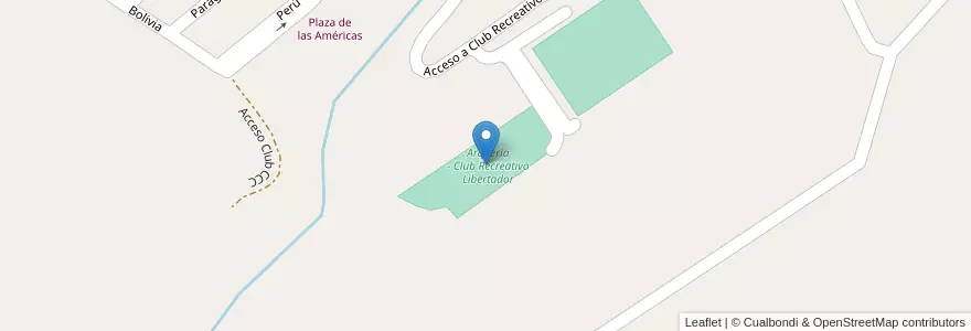 Mapa de ubicacion de Arquería - Club Recreativo Libertador en Argentina, Provincia Di Entre Ríos, Departamento Diamante, Libertador San Martín, Distrito Palmar.