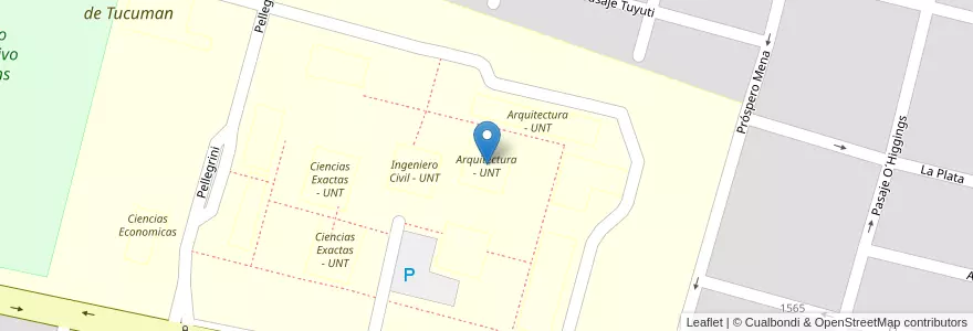 Mapa de ubicacion de Arquitectura - UNT en Argentina, Tucumán, San Miguel De Tucumán, Departamento Capital, San Miguel De Tucumán.